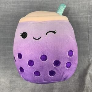 Squishmallows Poplina the Purple Boba Tea Plush 5” EUC Stuffed Foodie Toy